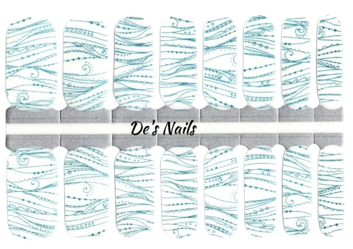 Wandering Waves - Clear Overlay  - Nail Polish Wraps sold by De's Nails