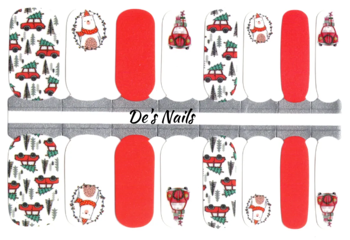 A Beary Christmas Tradition - Nail Polish Wraps sold by De's Nails