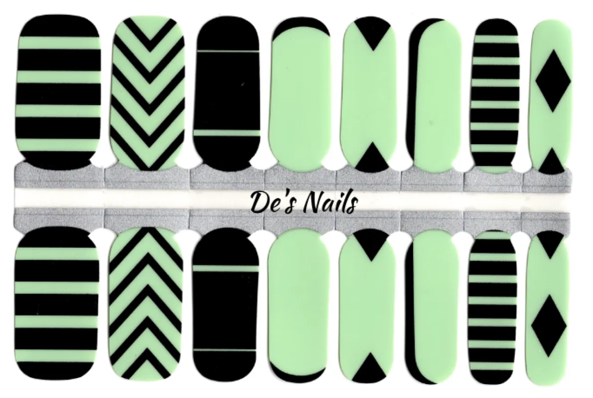 Geo Aqua - Nail Polish Wraps sold by De's Nails