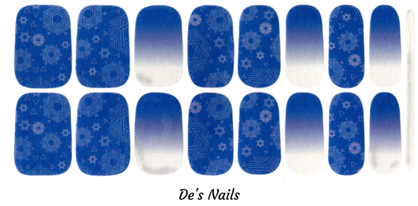 Hanukkah Charm - De’s Nails Exclusive Premium   Nail Polish Wraps sold by De's Nails