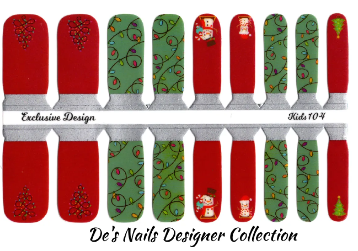 Light up the Holidays - Petite Designer Nail Polish Wraps sold by De's Nails