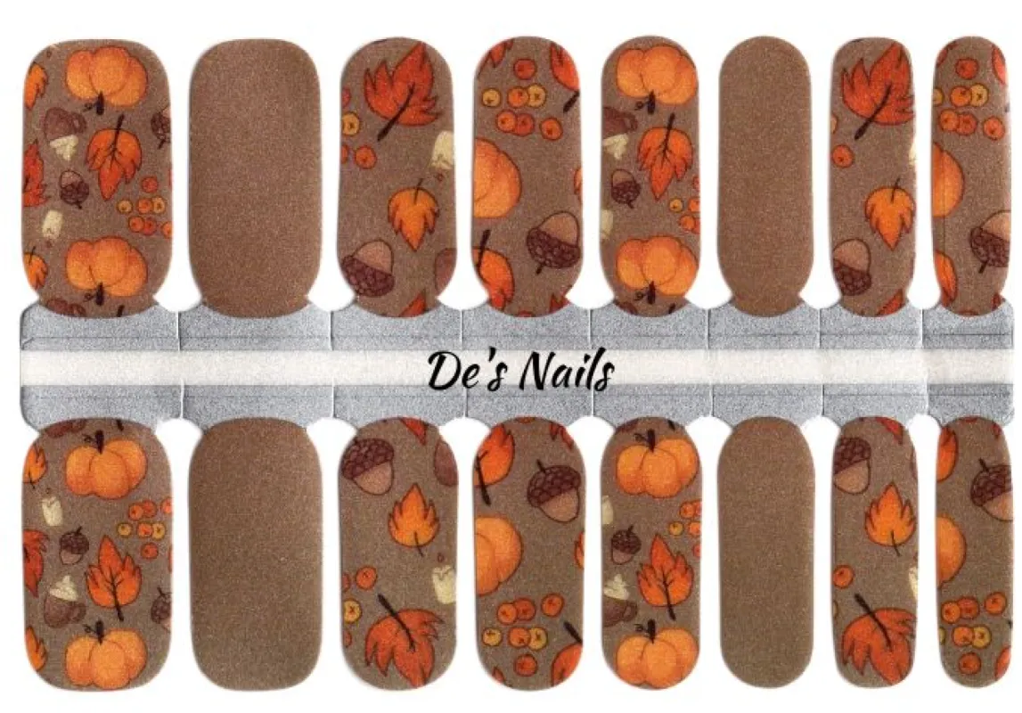 Pumpkin Latte - Nail Polish Wraps sold by De's Nails