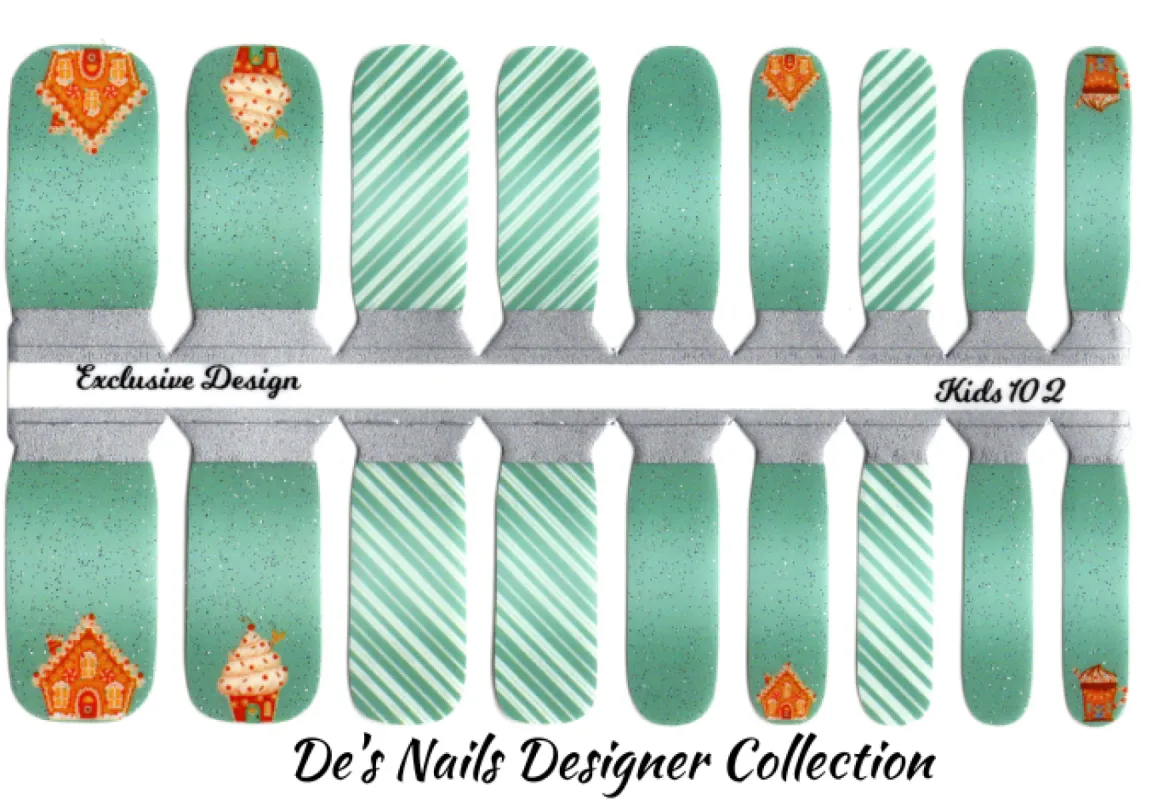 Sweet Holidays - Petite Designer Nail Polish Wraps sold by De's Nails