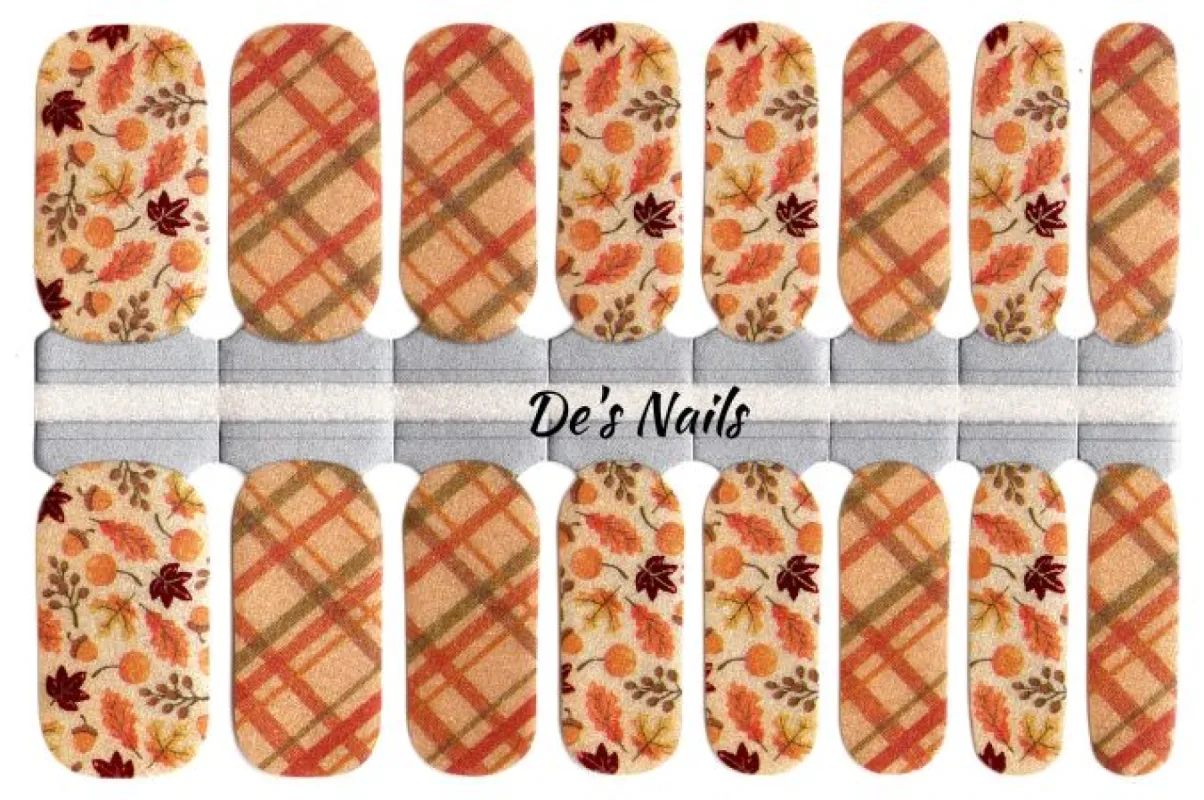 Fall Plaid - Designer Nail Polish Wraps sold by De's Nails