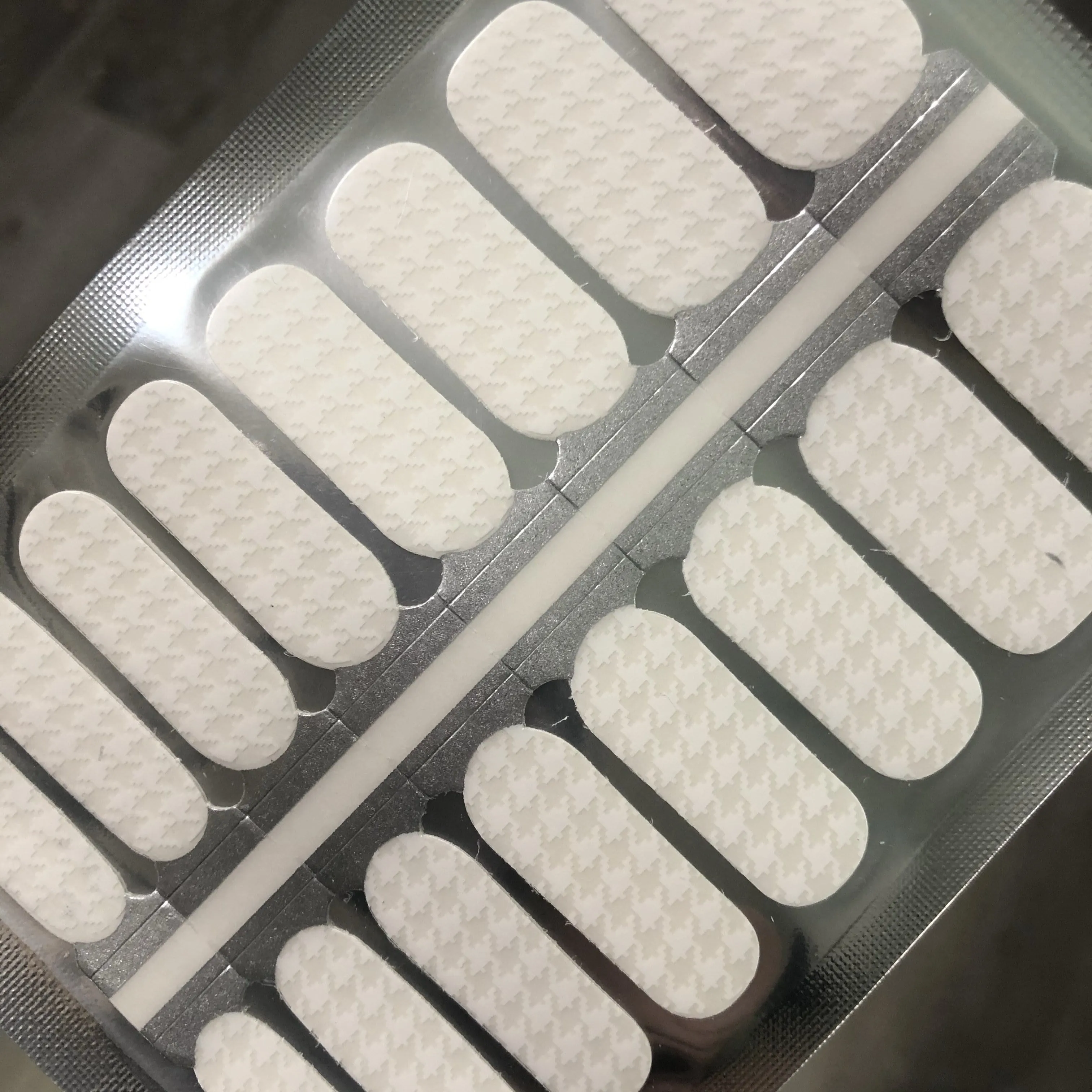 White Houndstooth - Clear Overlay Nail Polish Wraps sold by De's Nails product image thumbnail 2