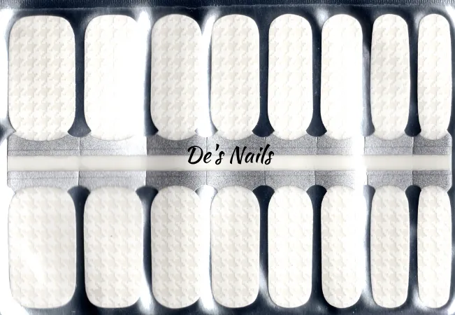 White Houndstooth - Clear Overlay Nail Polish Wraps sold by De's Nails