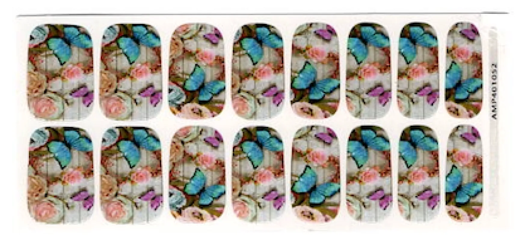Butterfly Floral - Premium Nail Polish Wraps sold by De's Nails