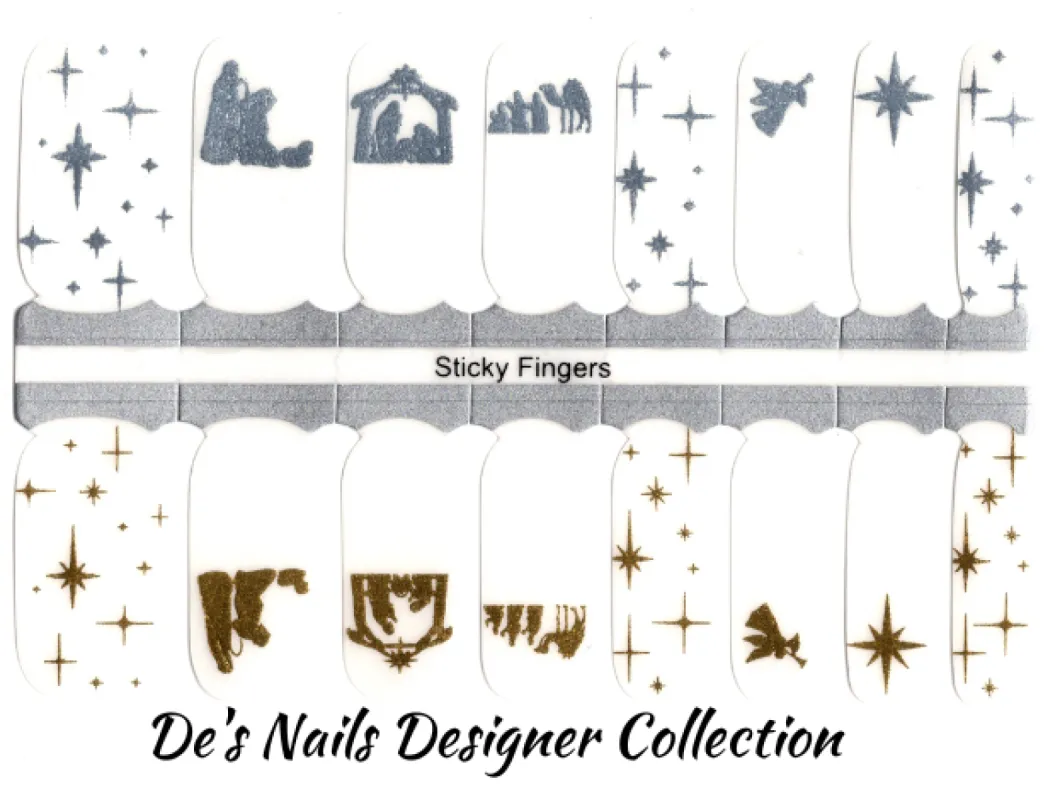 Our Savior is Born - Clear Overlay - Designer Nail Polish Wraps sold by De's Nails