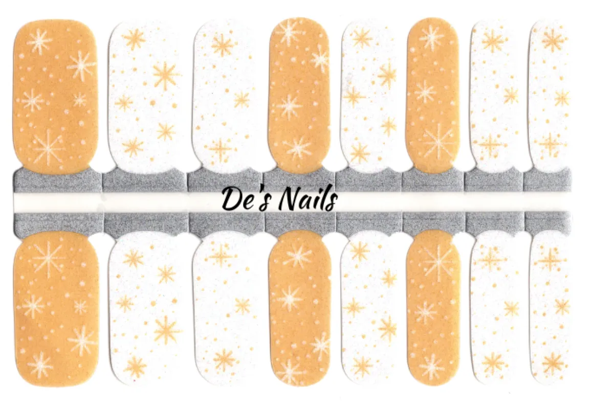 Golden Snow Sparkle - Nail Polish Wraps sold by De's Nails