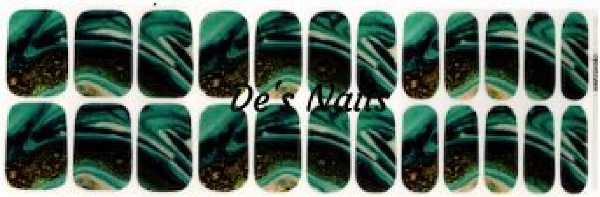 Teal Marble  - Premium Nail Polish Wraps sold by De's Nails