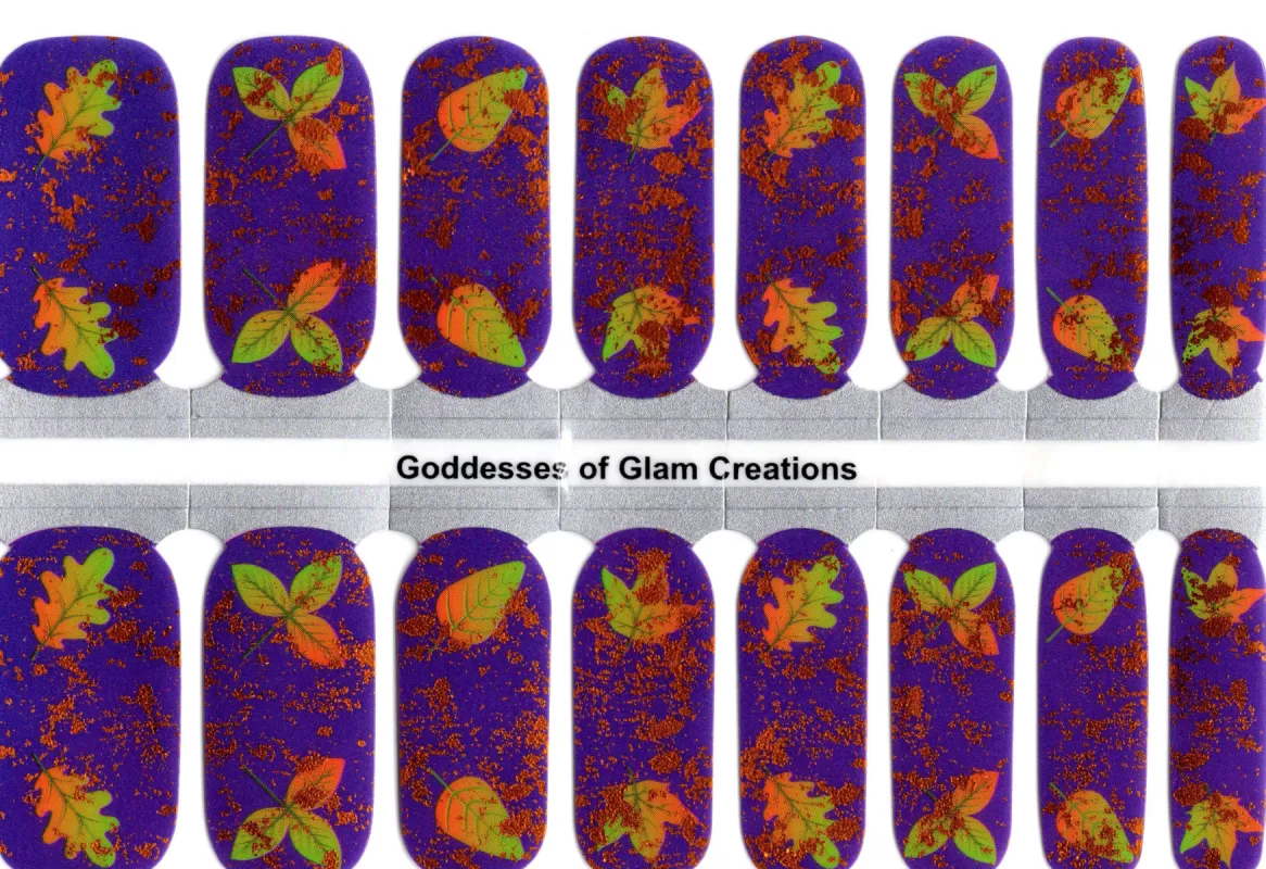 Fall Time Glitz - Goddesses Of Glam Exclusive Nail Polish Wraps sold by De's Nails