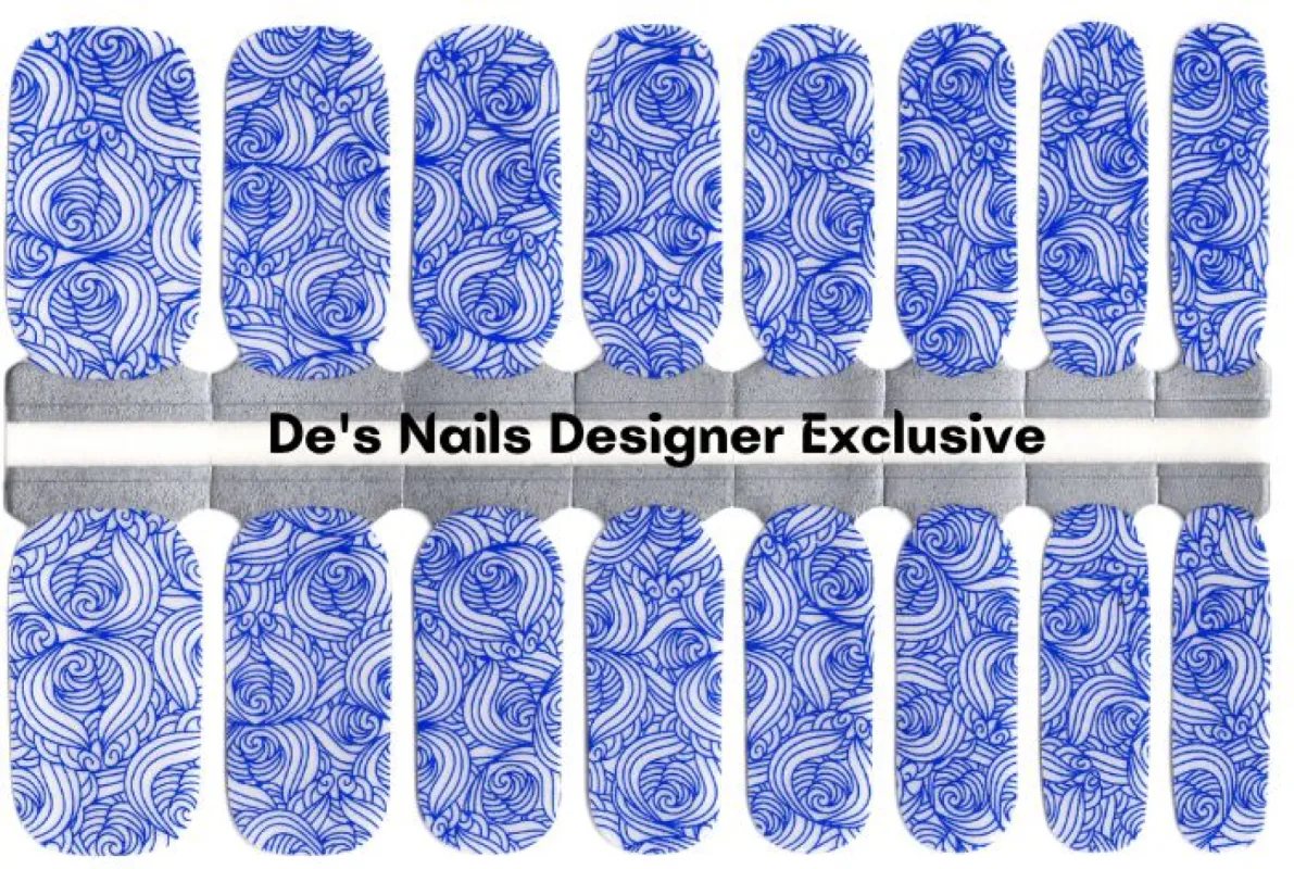 Etching Waves - Clear Overlay -  De’s Nails Exclusive Nail Polish Wraps sold by De's Nails