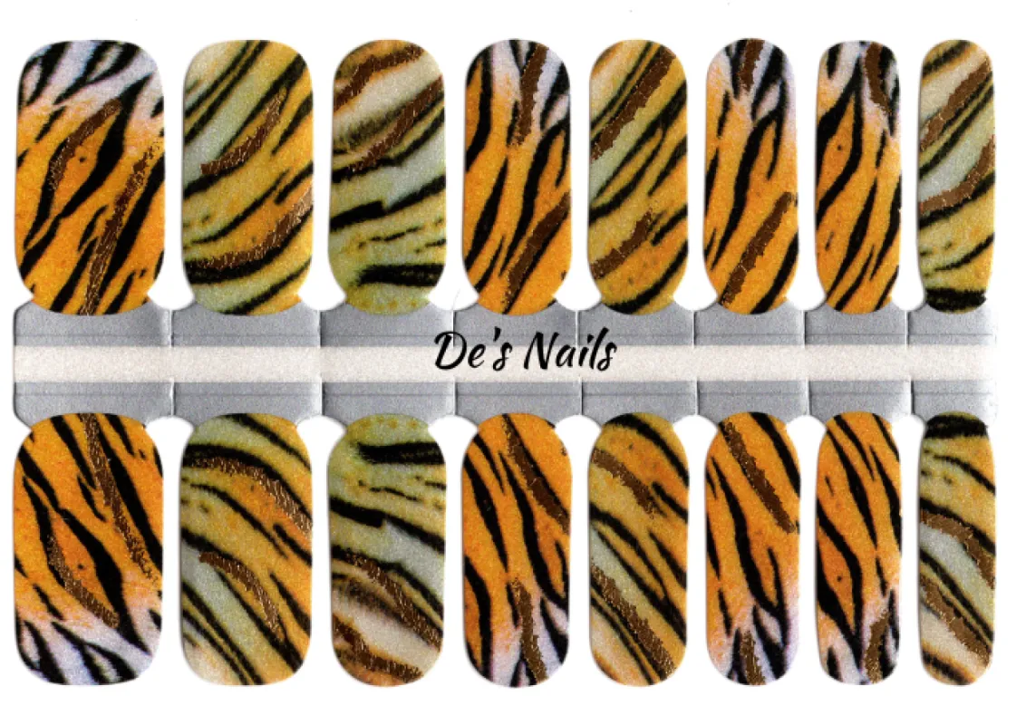 Tiger-Tastic - Nail Polish Wraps made by De's Nails