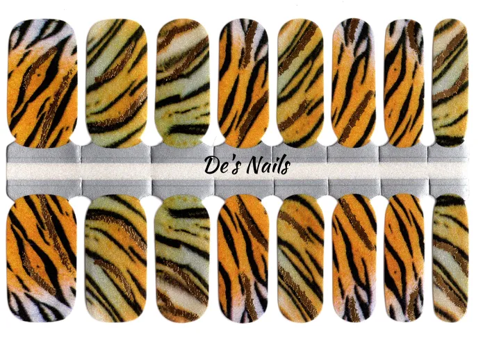 Tiger-Tastic - Nail Polish Wraps sold by De's Nails