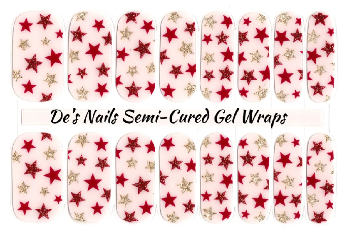 Star Light Star Bright Semi-Cured Gel Nail Wraps sold by De's Nails