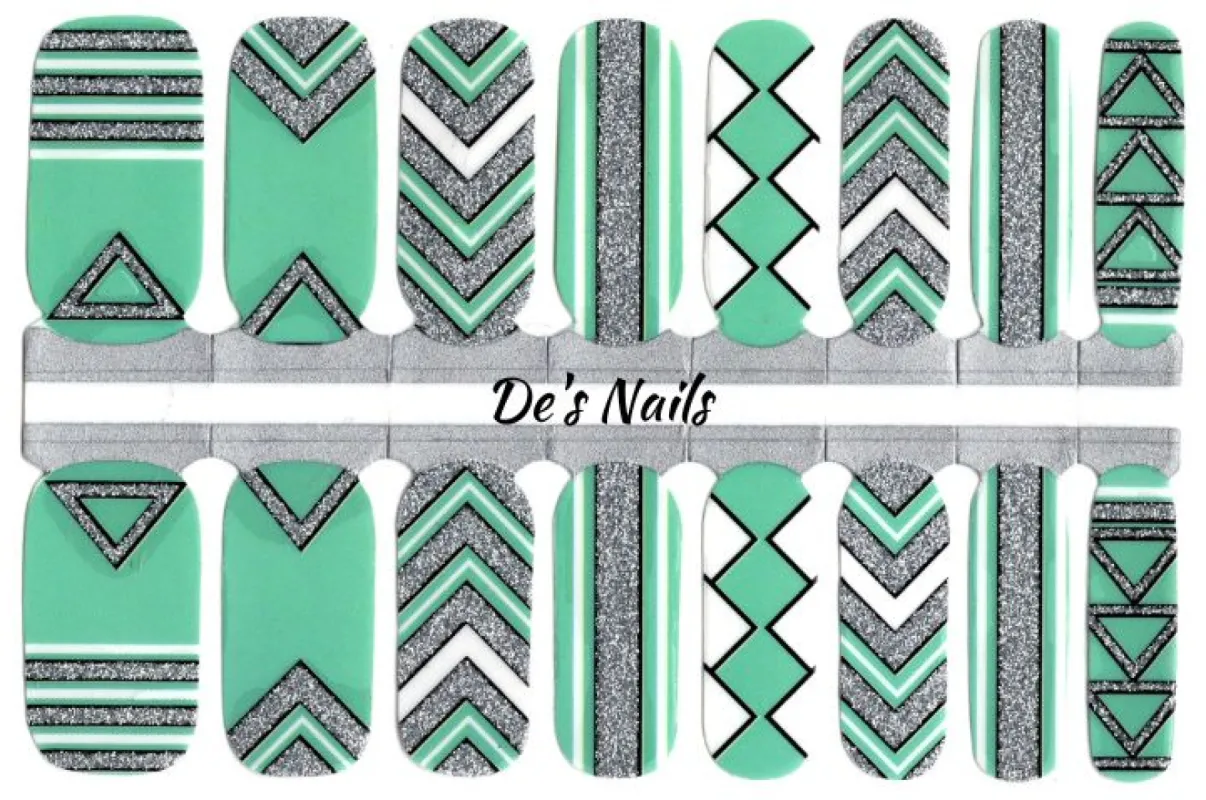 Aqua Gatsby-  Nail Polish Wraps sold by De's Nails