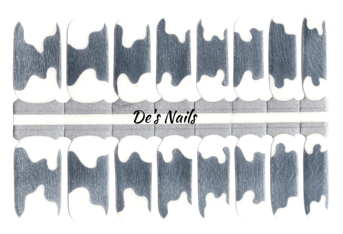 Silver Dipped - Clear Overlay - Nail Polish Wraps sold by De's Nails