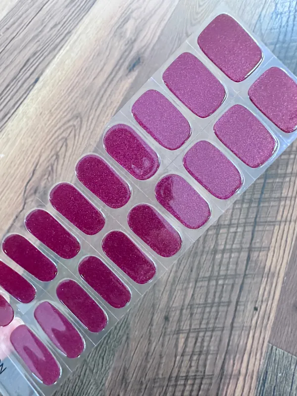 Deep Purple/Burgundy Shimmering Pearl - Semi-Cured Gel Nail Wraps sold by De's Nails