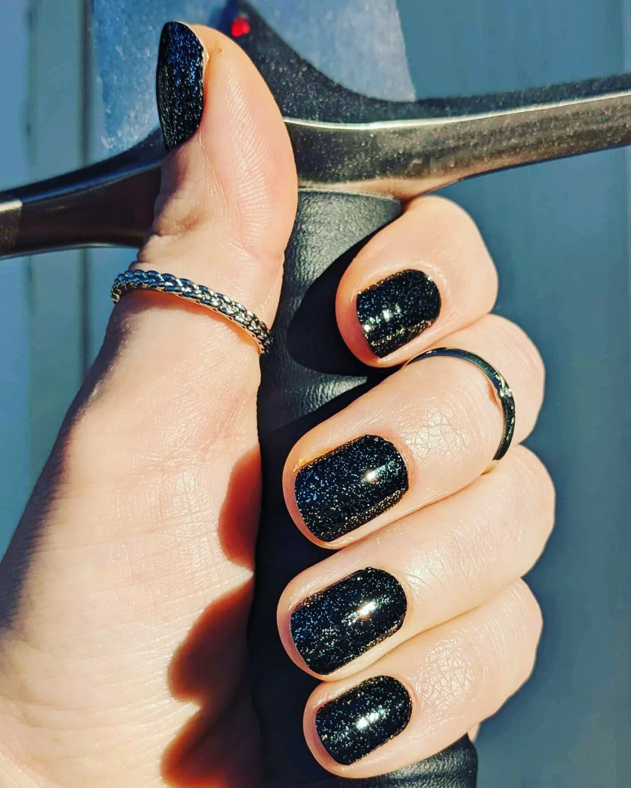 Midnight Sparkle Semi-Cured Gel Nail Wraps sold by De's Nails product image thumbnail 2