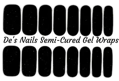 Midnight Sparkle Semi-Cured Gel Nail Wraps sold by De's Nails