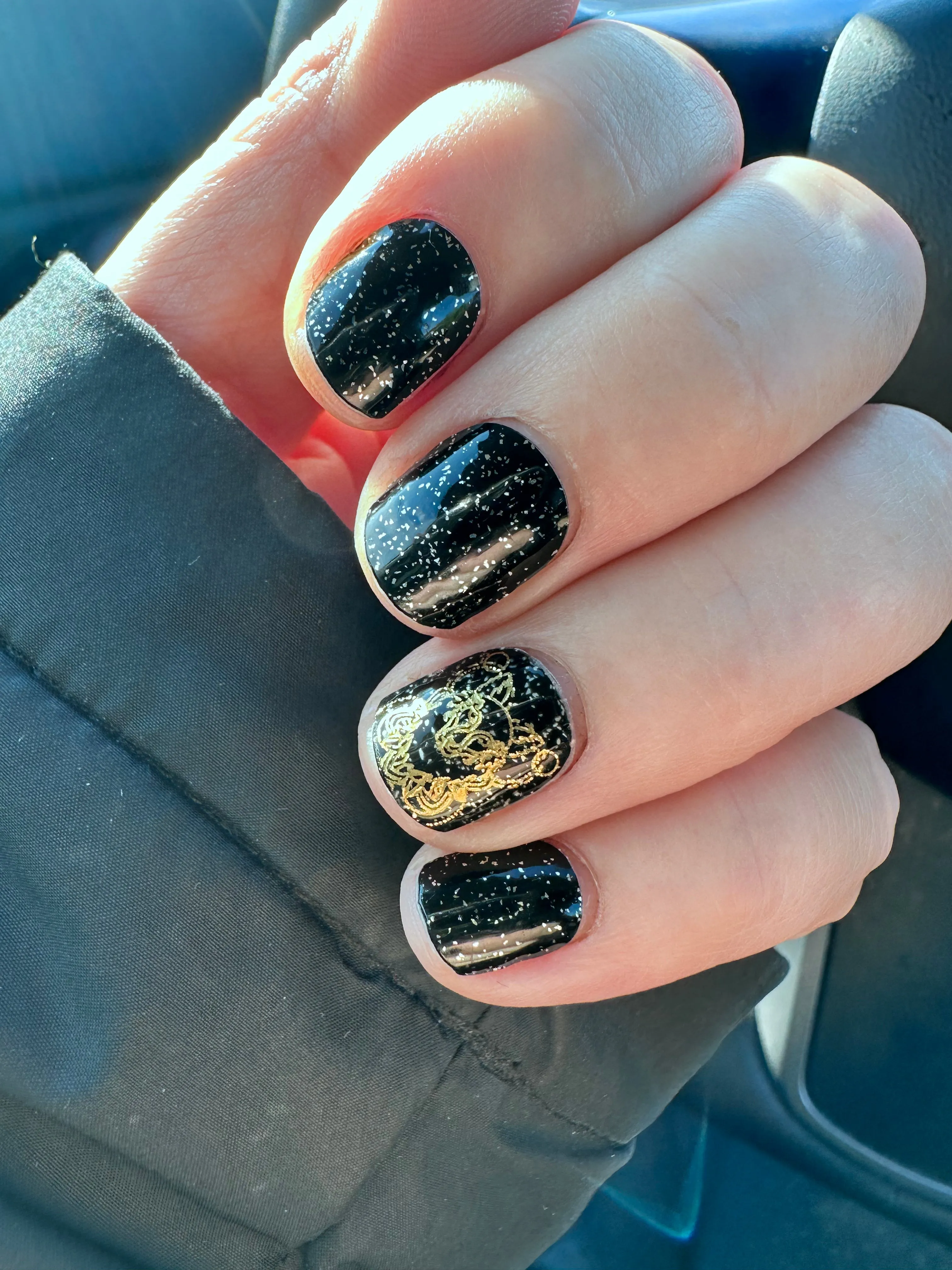 Midnight Sparkle Semi-Cured Gel Nail Wraps sold by De's Nails product image thumbnail 3