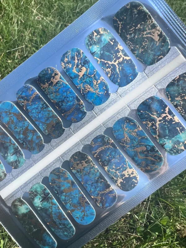 Gold Ocean Marble  -  Nail Polish Wraps sold by De's Nails
