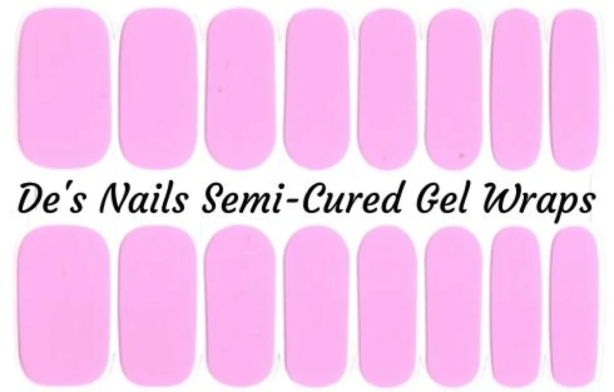 Bubblegum Pink Semi-Cured Gel Nail Wraps sold by De's Nails