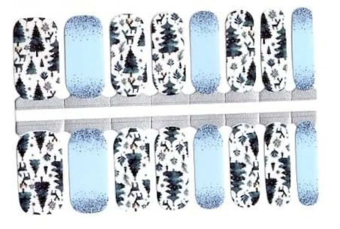 Frosted Forest -  Nail Polish Wraps sold by De's Nails