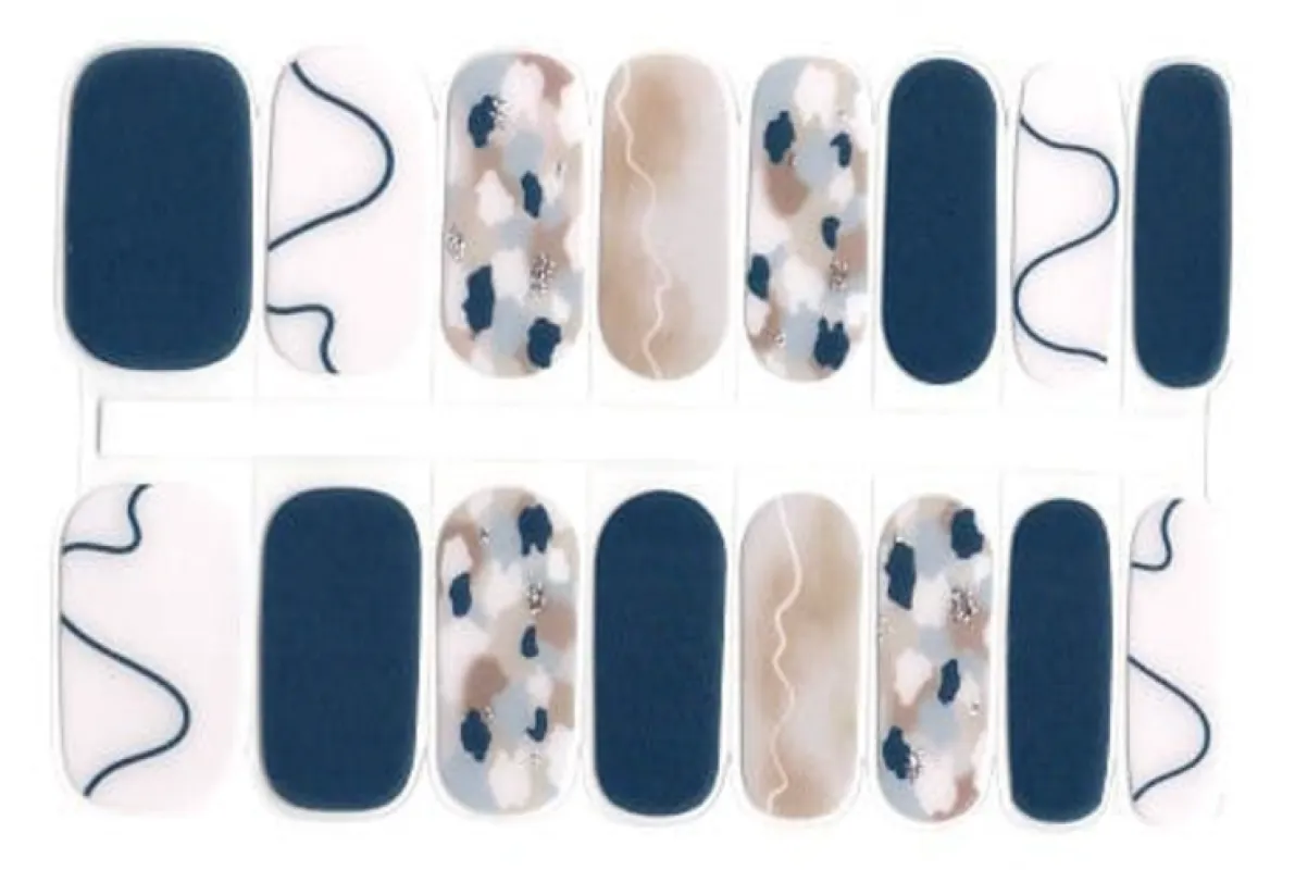 Navy my Day - Semi-Cured Gel Nail Wraps Semi-Transparent sold by De's Nails