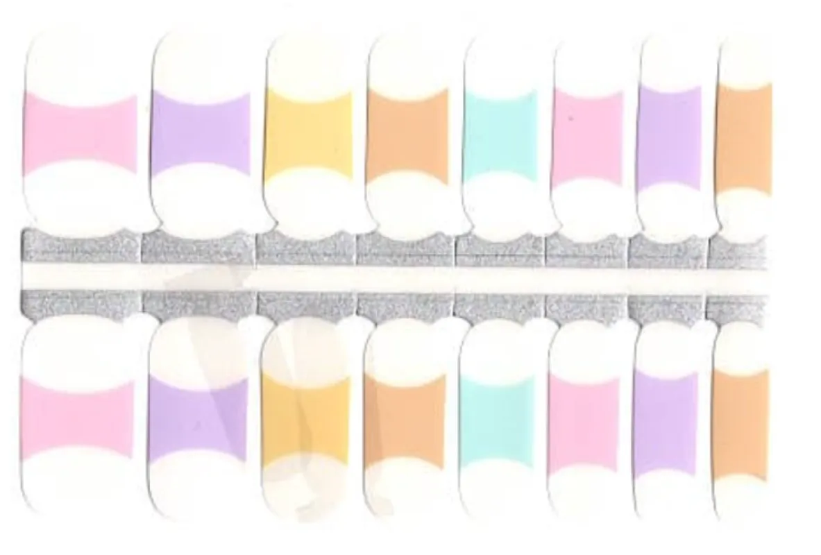 Pastel Tips  -  Clear Overlay Nail Polish Wraps sold by De's Nails