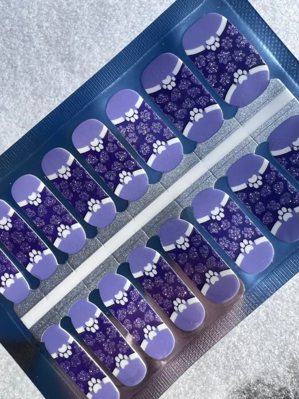 Purple Paws -  Designer Nail Polish Wraps sold by De's Nails