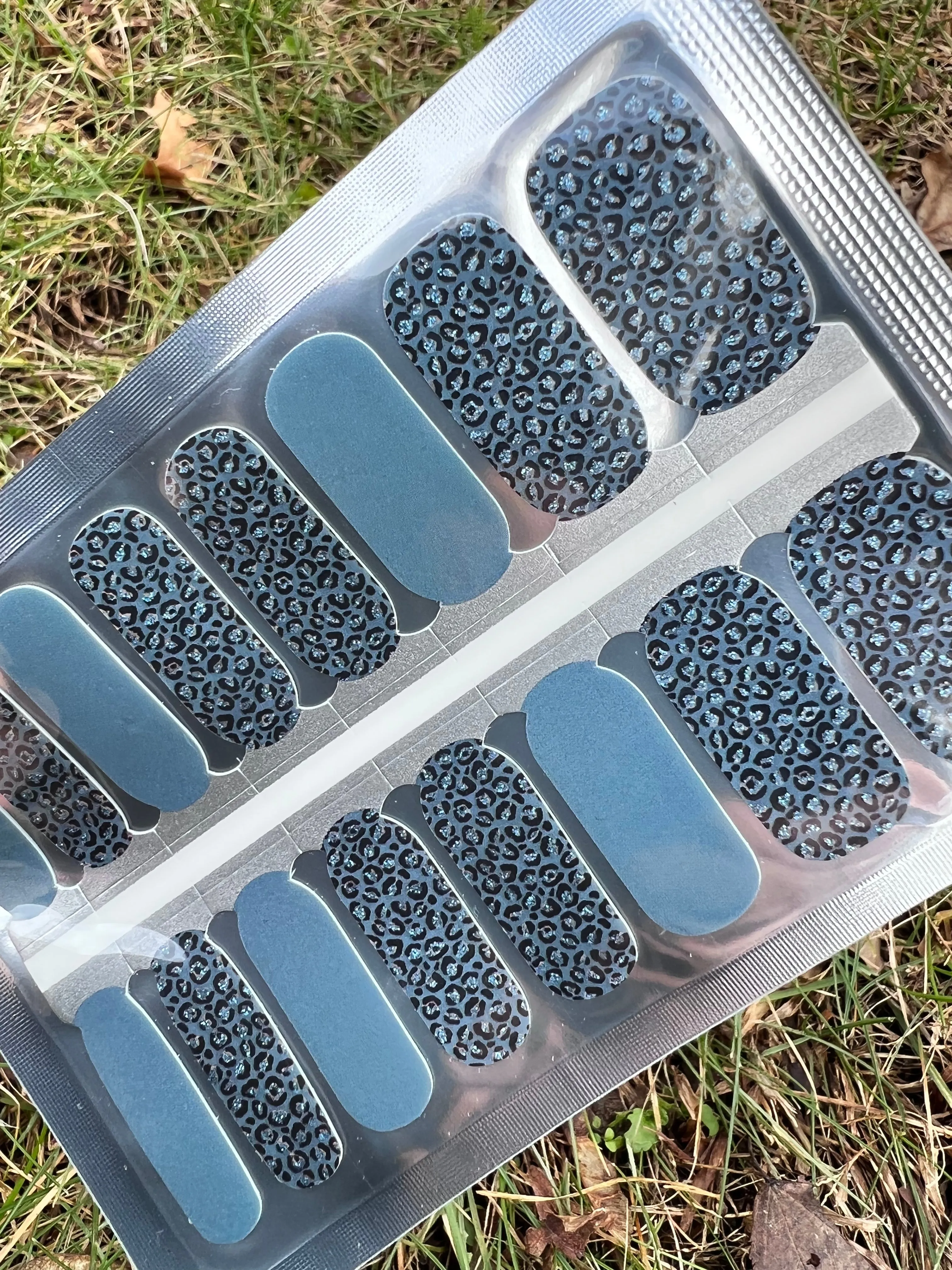 Cheetah Blues Designer Nail Polish Wraps sold by De's Nails product image thumbnail 2