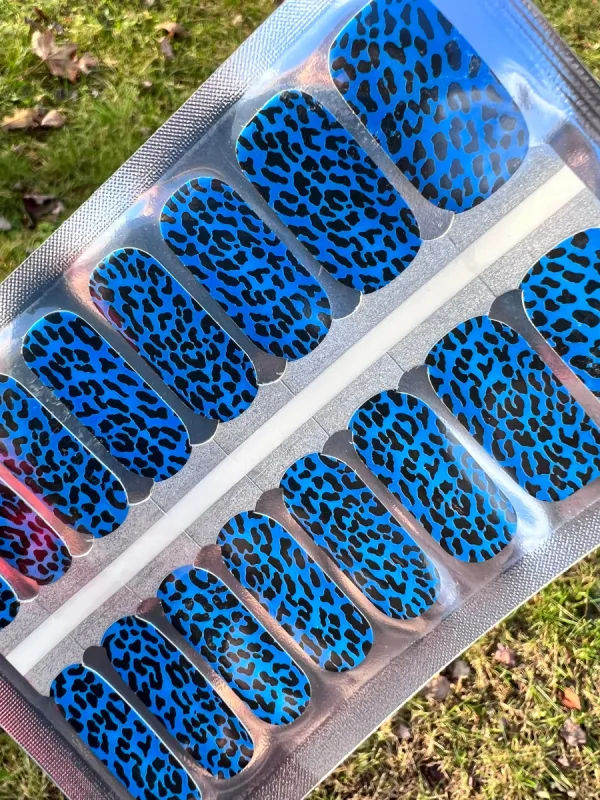 Blue Cheetah - Nail Polish Wraps sold by De's Nails