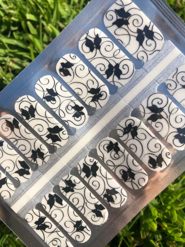 Black Tie Butterflies- Clear Overlay Nail Polish Wraps sold by De's Nails