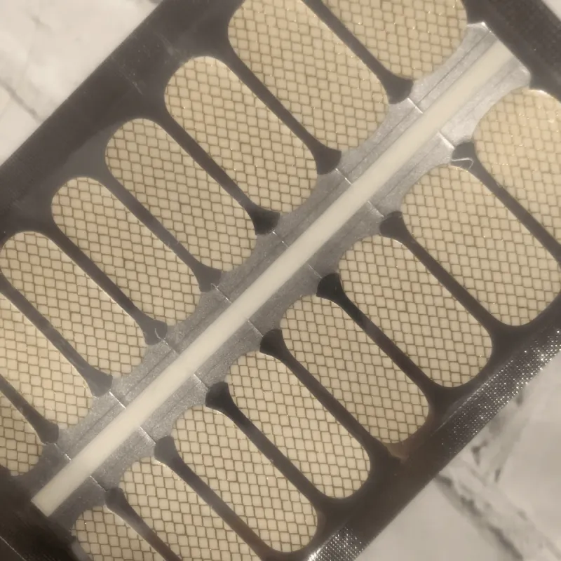 Gold Fishnet - Clear Overlay Nail Polish Wraps sold by De's Nails