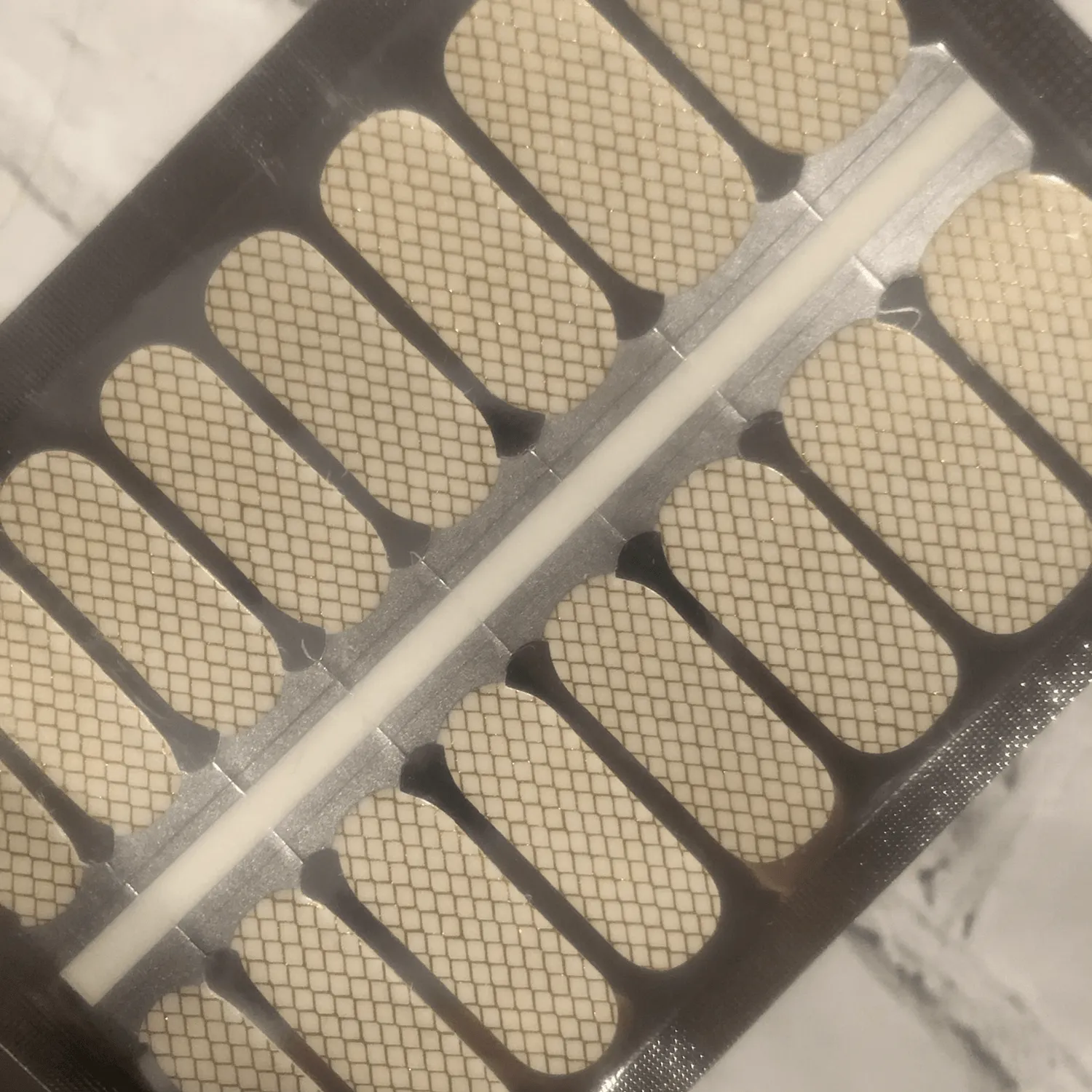 Gold Fishnet - Clear Overlay Nail Polish Wraps sold by De's Nails