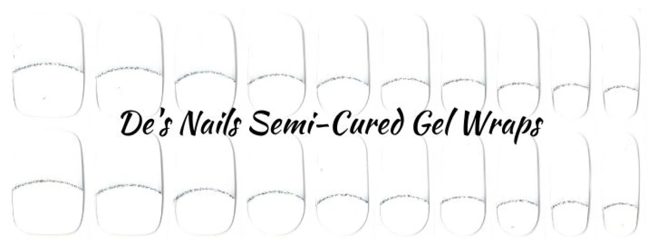 French Glitz Tips -  Semi-Cured Gel Nail Wraps sold by De's Nails