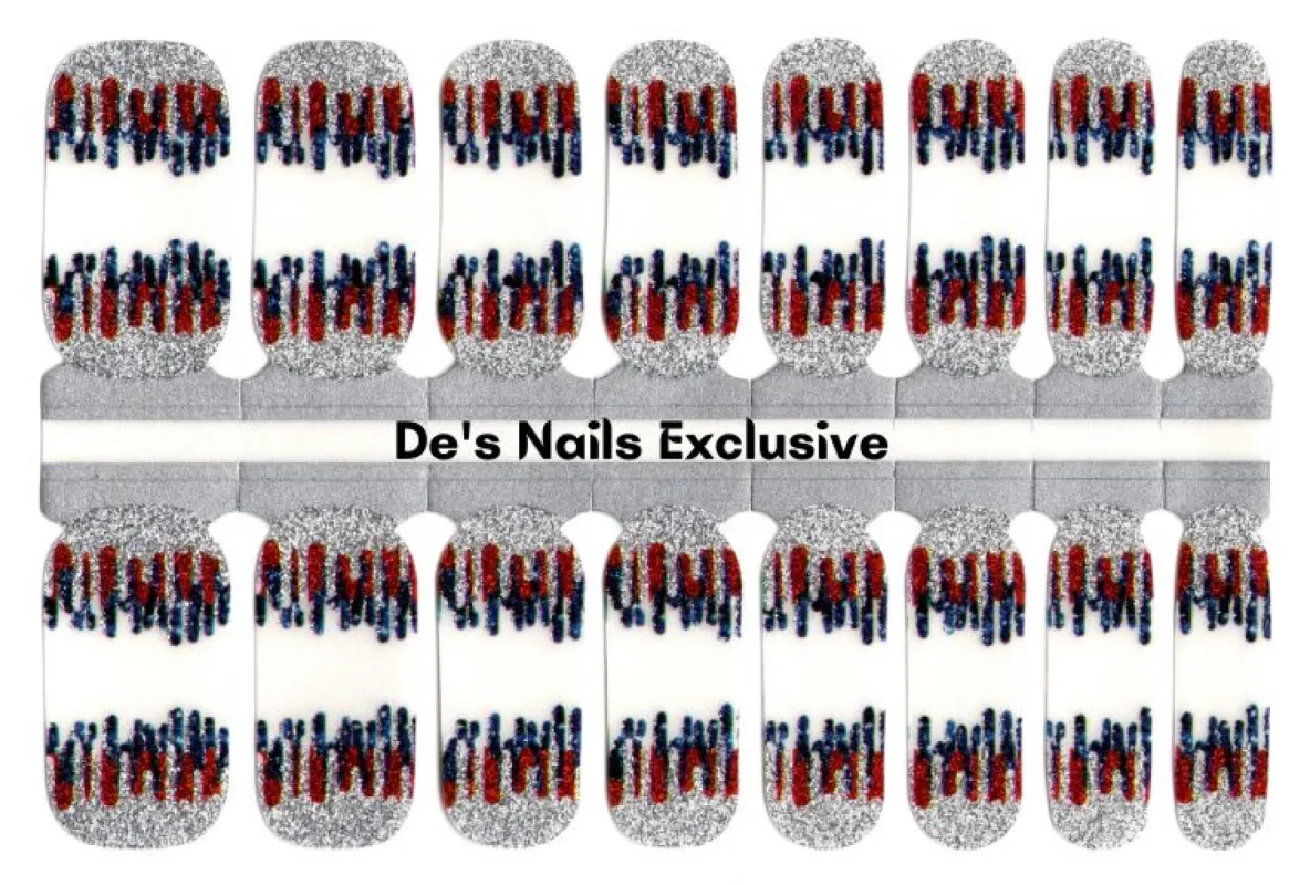Dripping in the USA - Clear Overlay - Designer Nail Polish Wraps sold by De's Nails