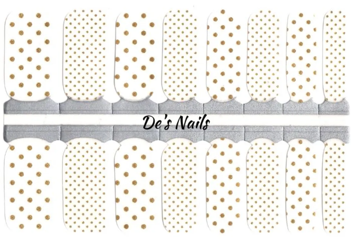 Gold Dots Alot - Clear Overlay Nail Polish Wraps sold by De's Nails