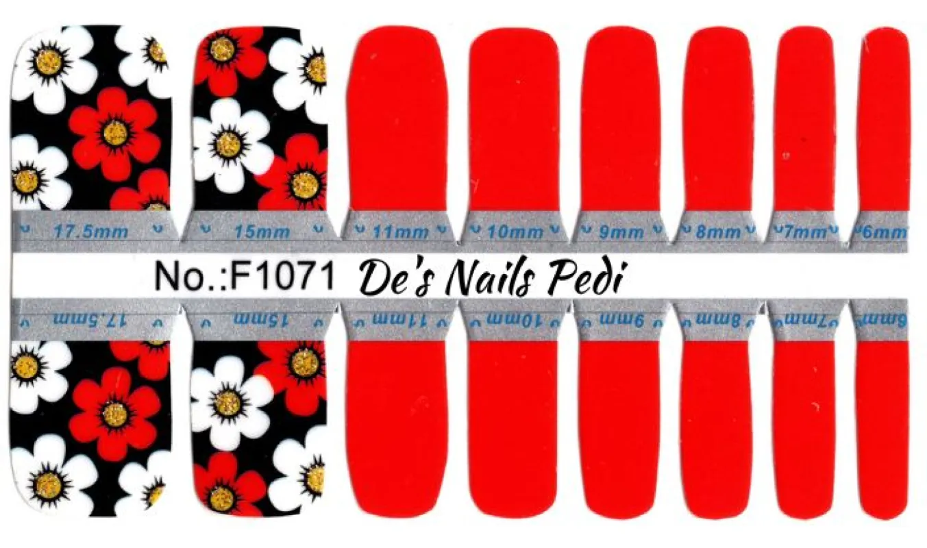 Red Hot Toes - Pedicure Nail Polish Wraps sold by De's Nails