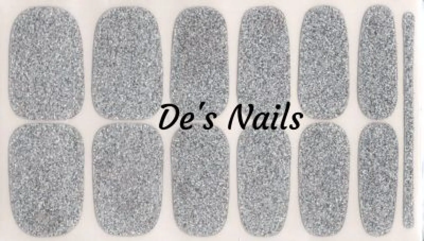 Holo Silver Sparkle Premium Nail Polish Wraps sold by De's Nails