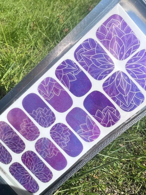 Purple Spirograph -  Designer Nail Polish Wraps sold by De's Nails