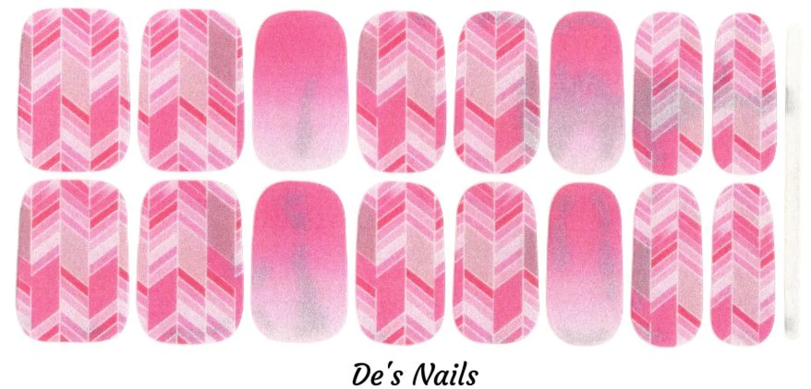 Pink Herringbone- De’s Nails Exclusive Premium Nail Polish Wraps sold by De's Nails
