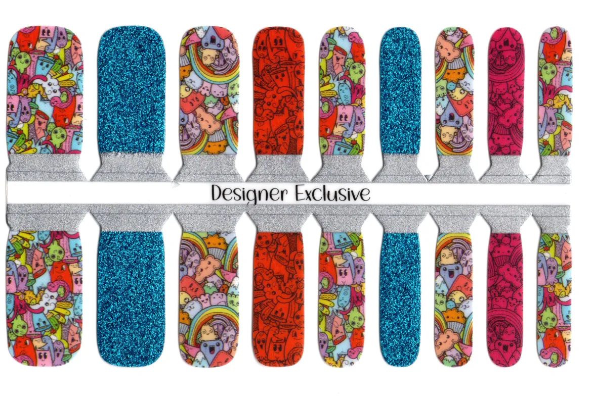 Kawaiidoscope - De’s Nails Petite Exclusive Nail Polish Wraps sold by De's Nails