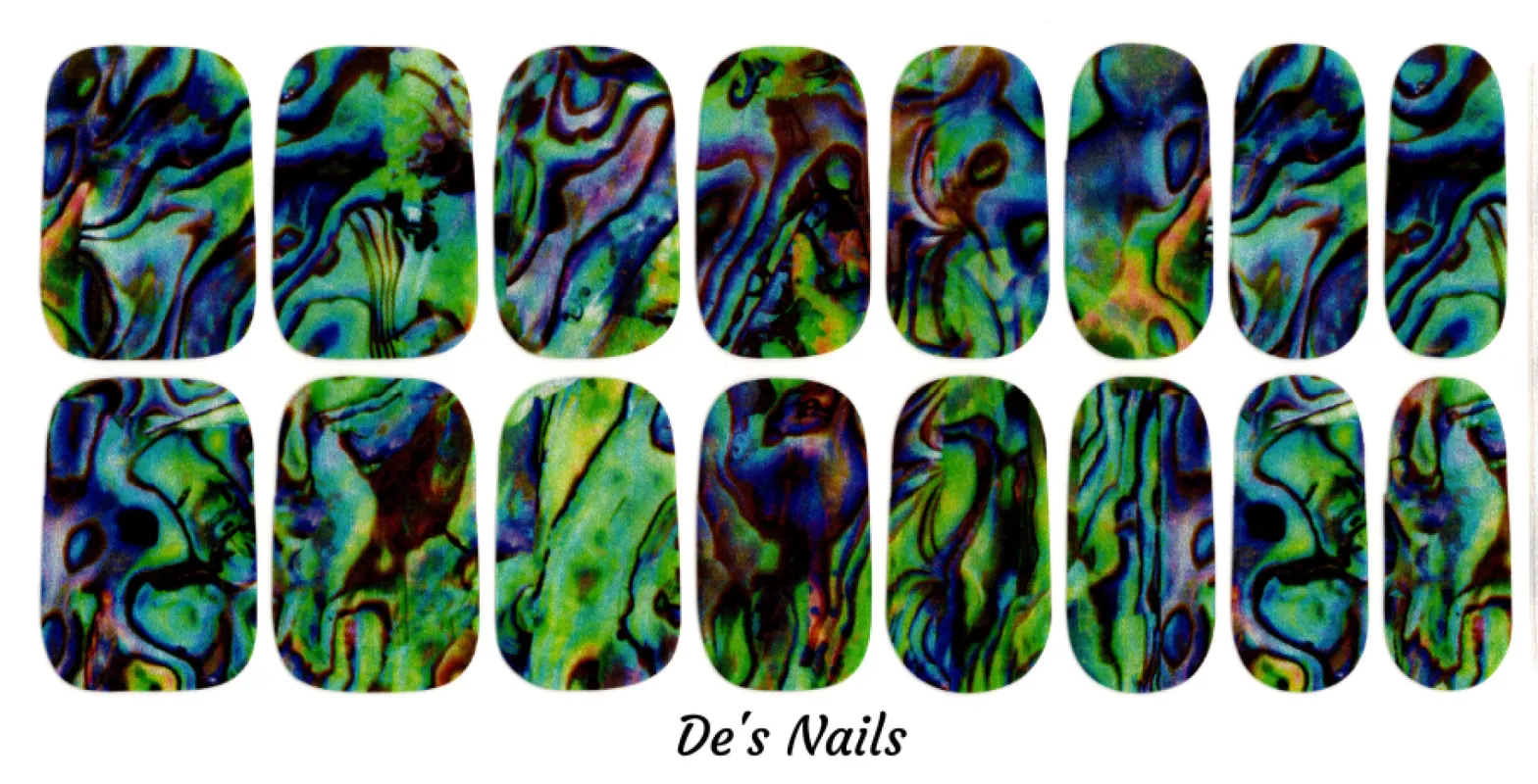 Angelic Abalone - De’s Nails Exclusive Premium Nail Polish Wraps sold by De's Nails