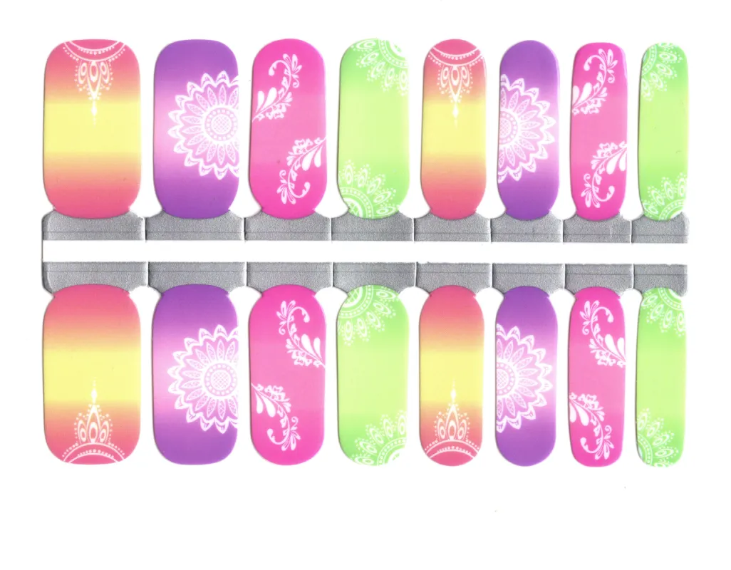Neon Mandala - Nail Polish Wraps sold by De's Nails