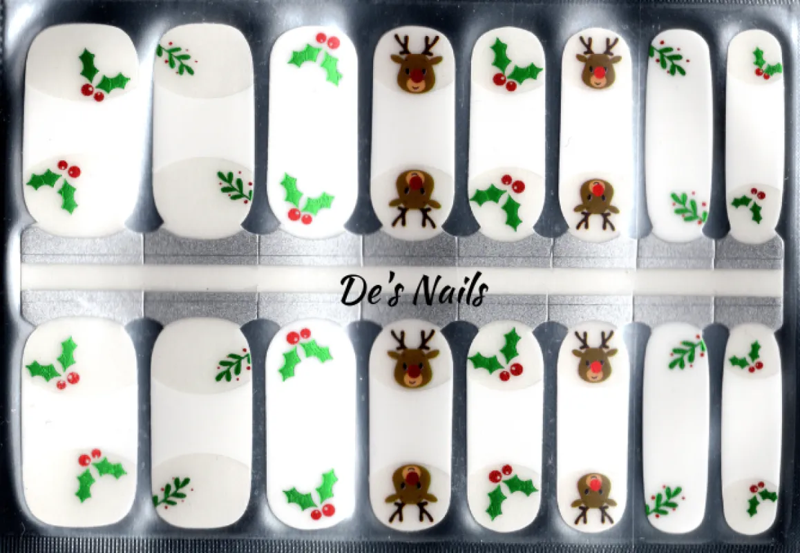 Tipsy Christmas - Clear Overlay Nail Polish Wraps sold by De's Nails