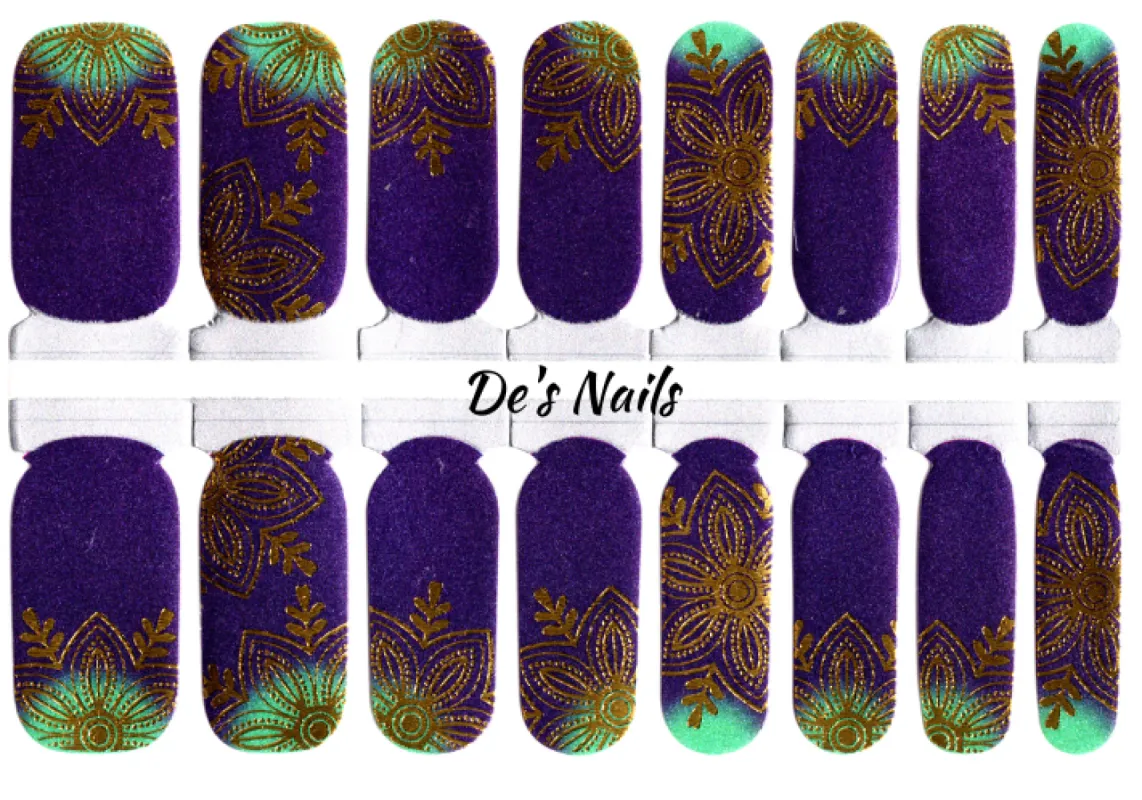 Metallic Namaste Nail Polish Wraps sold by De's Nails