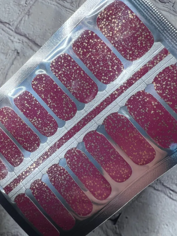 Wine Sparkle - Nail Polish Wraps sold by De's Nails