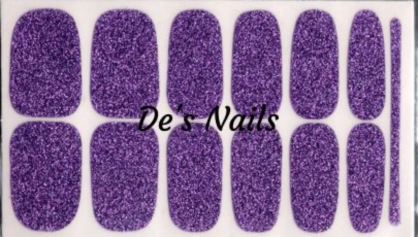 Bright Purple Sparkle - Premium Nail Polish Wraps sold by De's Nails
